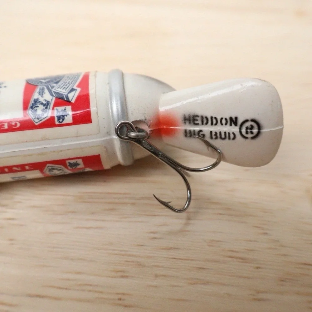 VTG HEDDON BIG BUD FISHING LURE CRANKBAIT Budweiser Beer Can Collectible